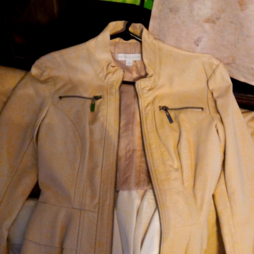 New York company xs faux leather beide/tan jacket
